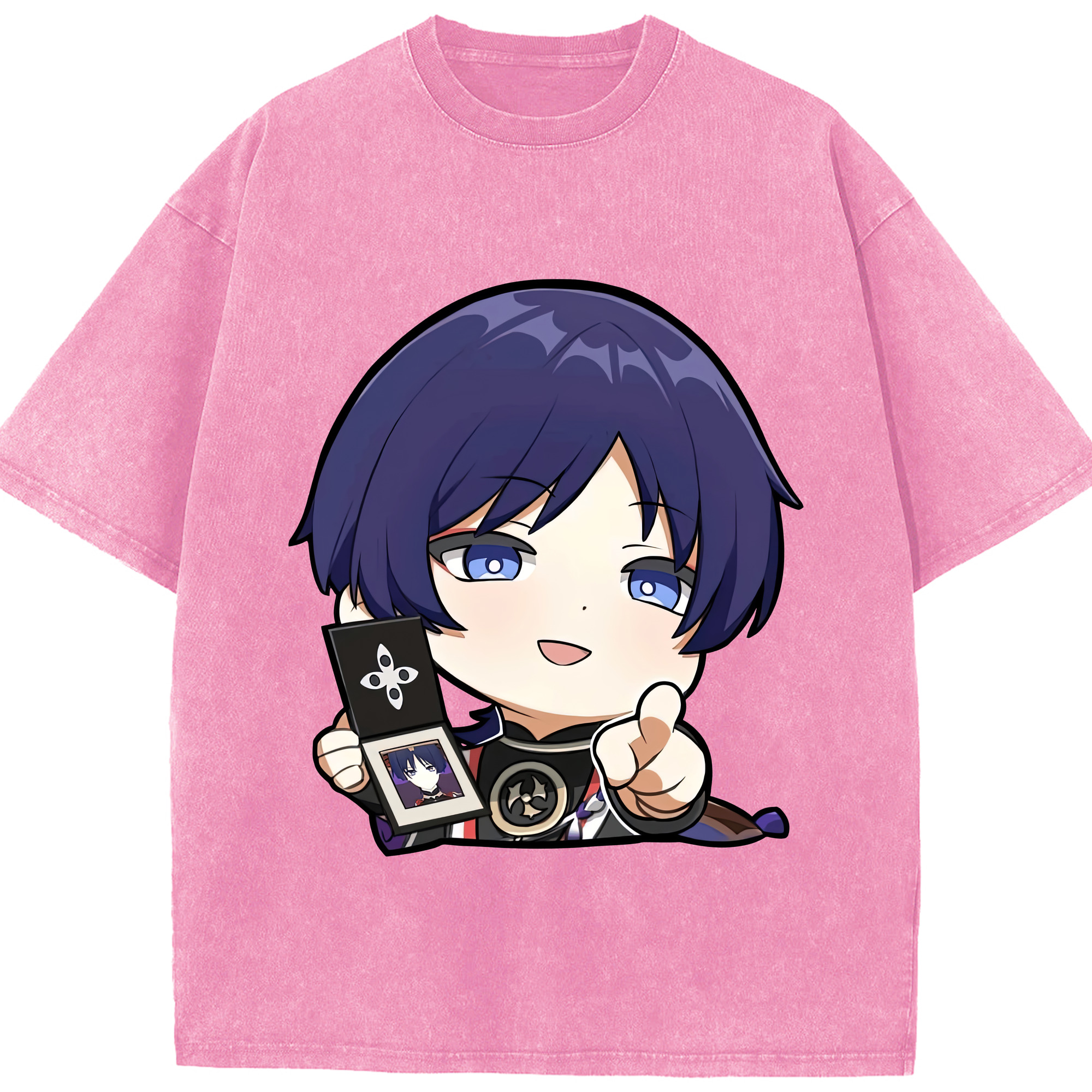 げんし神 さんペい genshin Sanpei 綿100% ヴィンテージ風 半袖Tシャツ（フロントプリント）